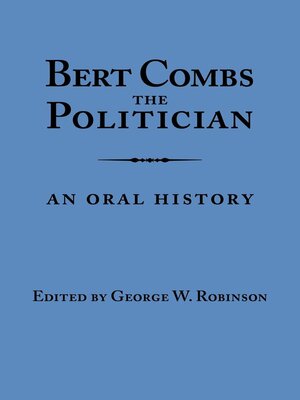 cover image of Bert Combs the Politician